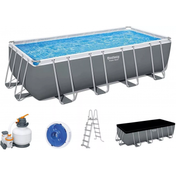 Каркасный бассейн BESTWAY POWER STEEL 549х274х132см, 16477л, песчаный фильтр-насос, 5678/ч, лестница, тент, поплавок-дозатор Каркасный бассейн BESTWAY POWER STEEL 549х274х132см, 16477л, песчаный фильтр-насос, 5678/ч, лестница, тент, поплавок-дозатор
